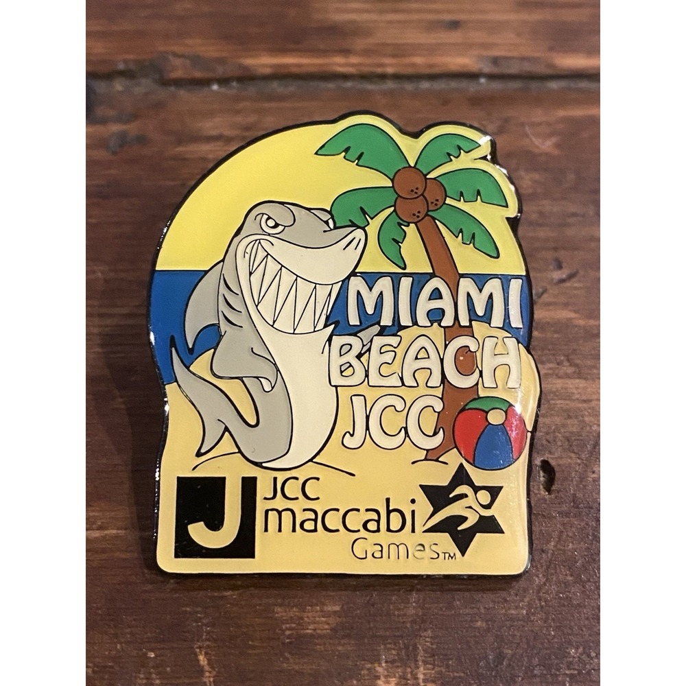 2000's JCC Maccabi Games Miami Beach Florida Jewish Souvenir Enamel Lapel Pin